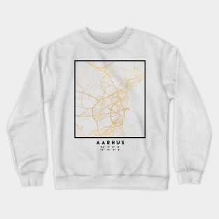 AARHUS DENMARK CITY STREET MAP ART Crewneck Sweatshirt